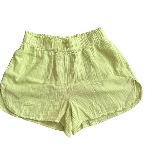 Universal Thread Linen Look Elastic Waist Pull On Dolphin Hem Cotton Shorts - Picture 2 of 6